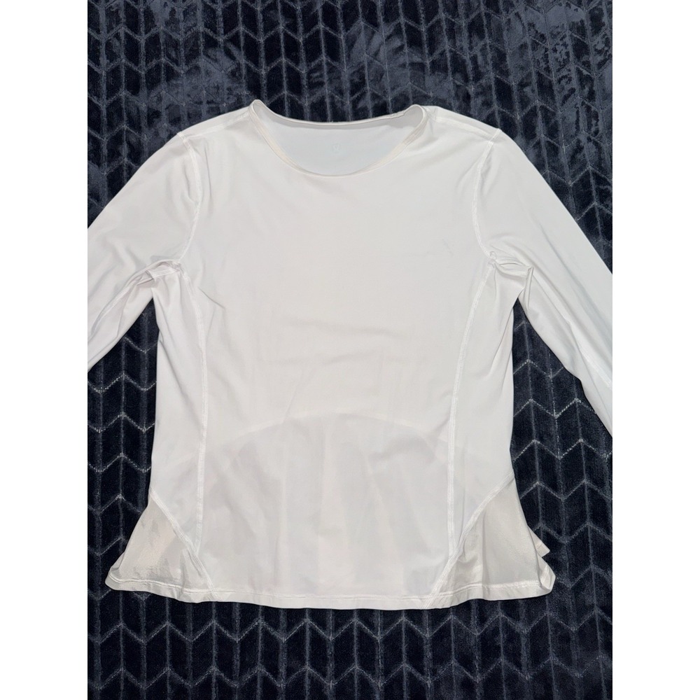 Lululemon Women's White Look Ahead Run Long Sleeve Size 6 - Picture 2 of 8